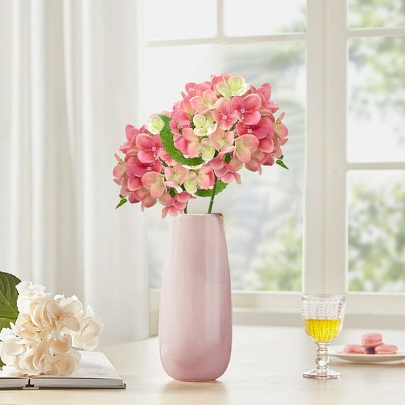 Silk Hydrangea 1PC， Wedding Home Decor 7.10x17.70in,Realistic 54-Petal Artificial Flower Stems for Vase Arrangements and Event Centerpieces(Pink)