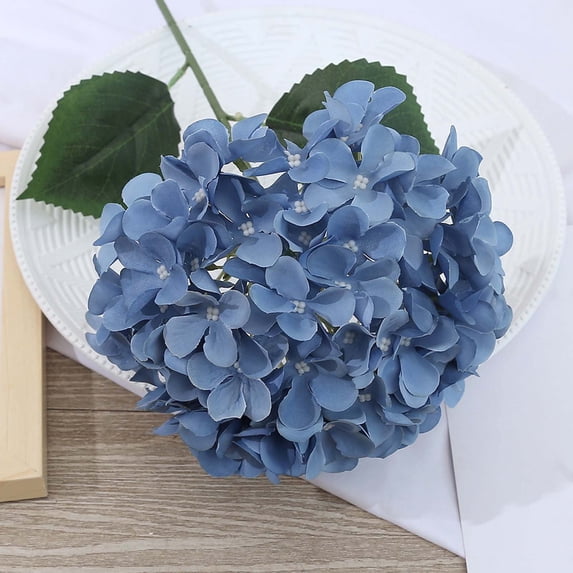 Silk Hydrangea Artificial Flowers - 24.4'' Hydrangeas for Spring Indoor/Outdoor Home Decor & Wedding Arrangement