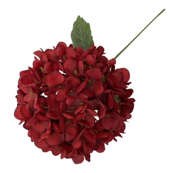 Silk Hydrangea Artificial Flowers Bouquets,Premium Realistic Fake Hydrangea with Stems,Silk Fake Flower,Faux Hydrangeas Bouquet for Home Wedding Party Table Centerpieces Decoration(Red)