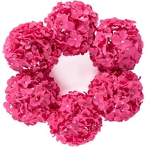 Silk Hydrangea Artificial Flowers Heads with Stems for Wedding Home Decor Pack of 6 (Purple) A