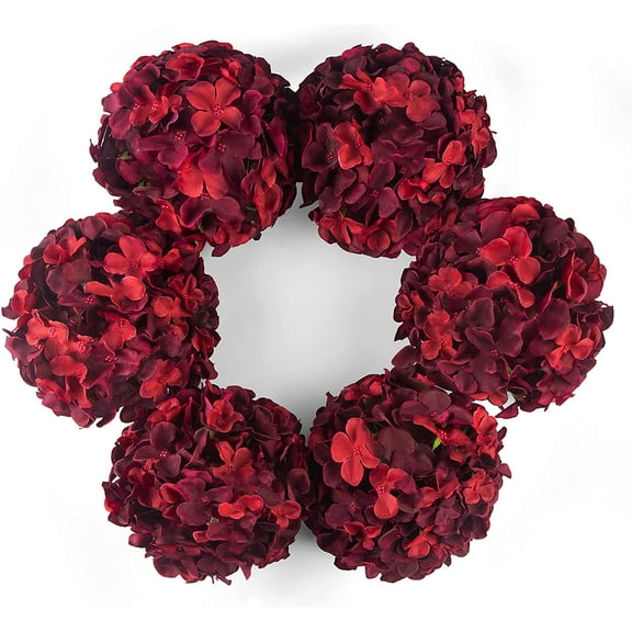 Silk Hydrangea Artificial Flowers Heads with Stems for Wedding Home Decor Pack of 6 (Purple) A