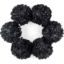 Silk Hydrangea Artificial Flowers Heads with Stems for Wedding Home Decor Pack of 6 (Purple)