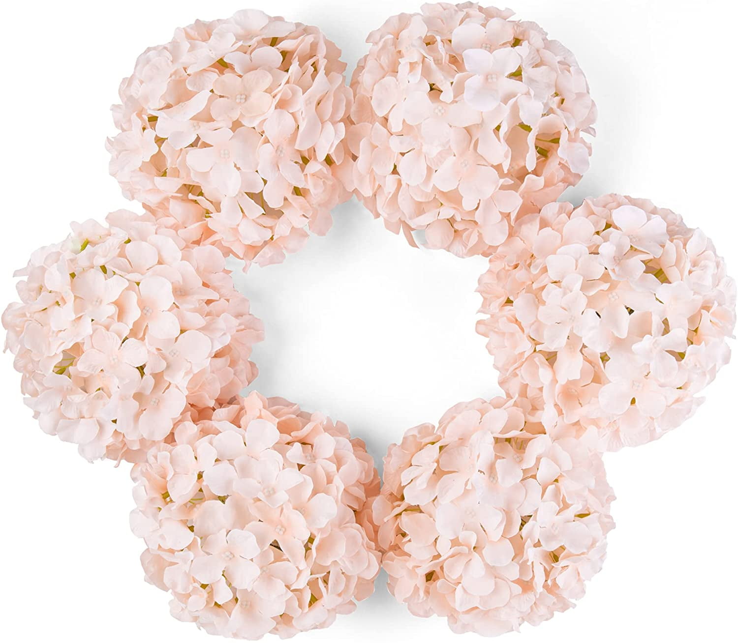Silk Hydrangea Artificial Flowers Heads with Stems for Wedding Home Decor Pack of 6 (Purple)