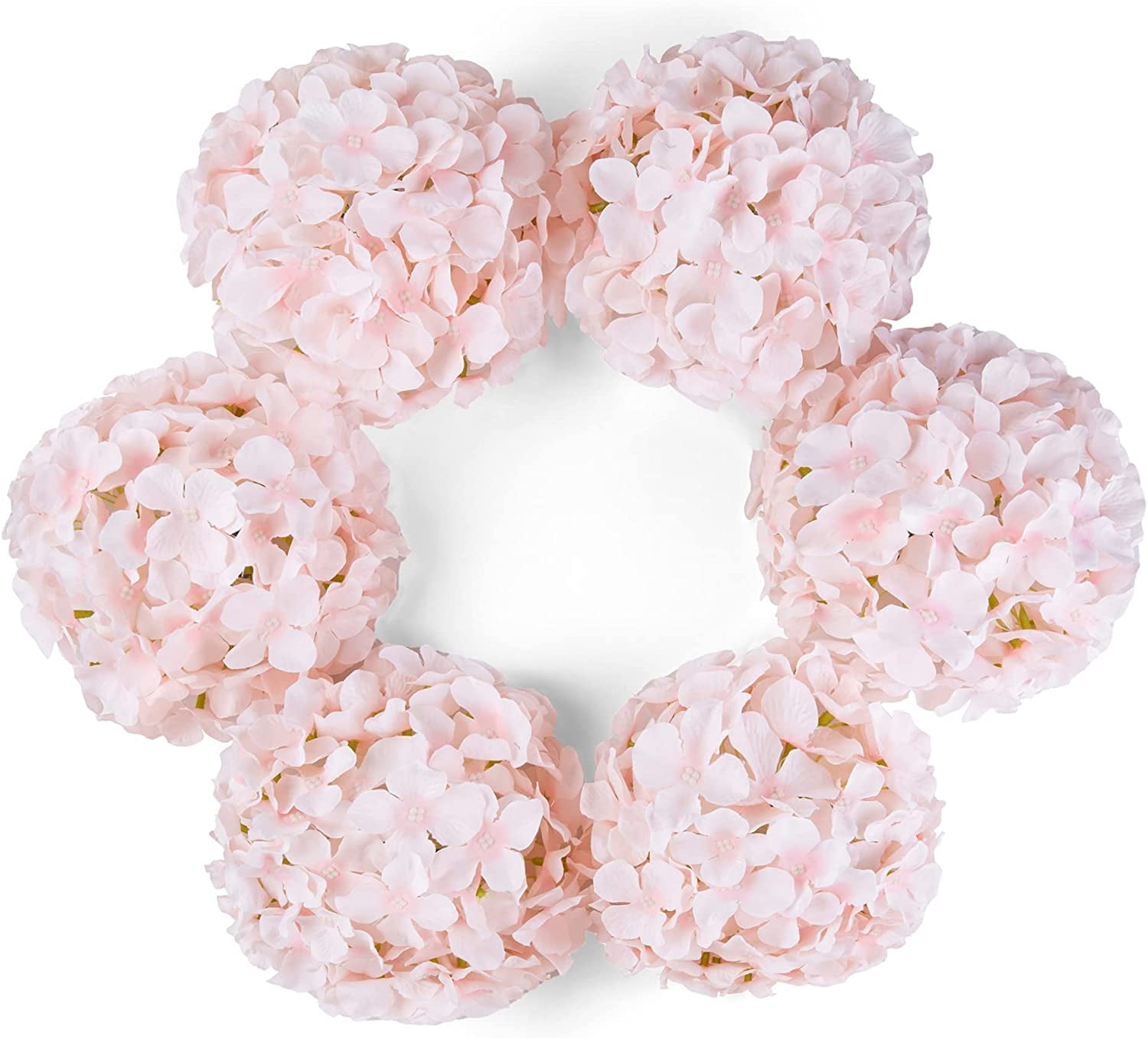 Silk Hydrangea Artificial Flowers Heads with Stems for Wedding Home Decor Pack of 6 (Purple)