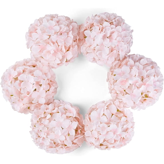 Silk Hydrangea Artificial Flowers Heads with Stems for Wedding Home Decor Pack of 6 (Purple)