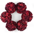thumbnail image 1 of Silk Hydrangea Artificial Flowers Heads with Stems for Wedding Home Decor Pack of 6 (Purple), 1 of 5