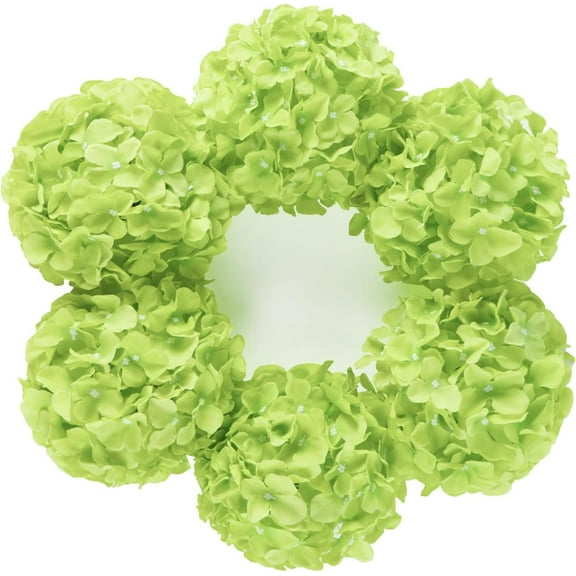Silk Hydrangea Artificial Flowers Heads with Stems for Wedding Home Decor Pack of 6 (Purple)