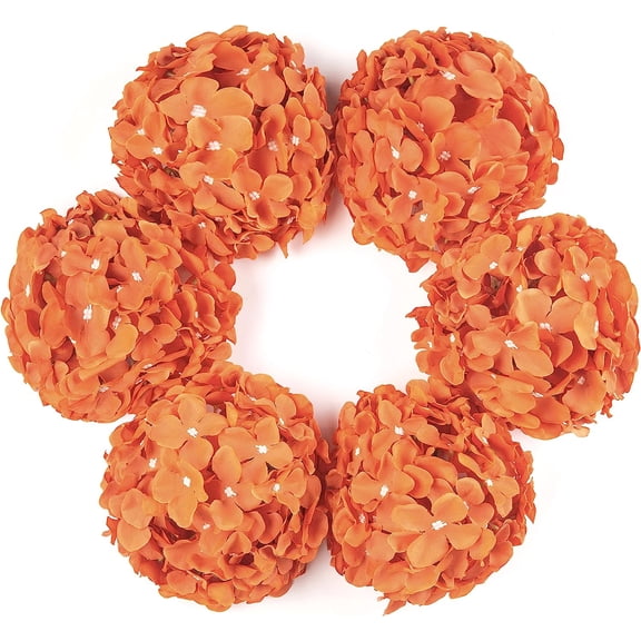 Silk Hydrangea Artificial Flowers Heads with Stems for Wedding Home Decor Pack of 6 (Purple)