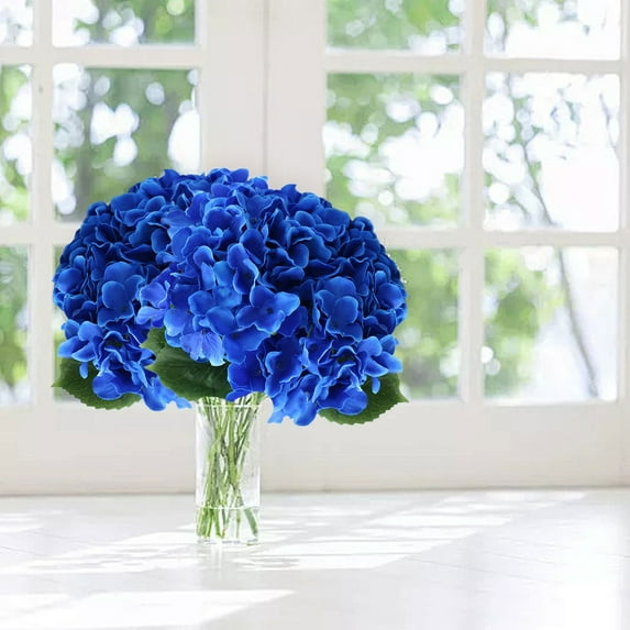 Silk Hydrangea Bouquet Realistic Artificial Flowers With Long Stems For Wedding Party Home Decor And Table Centerpieces