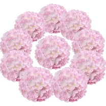 Silk Hydrangea Heads Artificial Flowers Heads with Stems for Home Wedding Decor,Pack of (Pink)