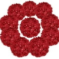 thumbnail image 1 of Silk Hydrangea Heads Artificial Flowers Heads with Stems for Home Wedding Decor,Pack of (Red), 1 of 5