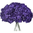 thumbnail image 1 of Silk Hydrangea Heads with Stems Artificial Flowers Heads for Home Wedding Decor,Pack of 10 (Sky Blue) A, 1 of 4