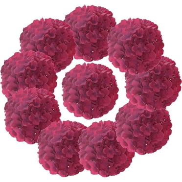 Silk Hydrangea Heads with Stems Artificial Flowers Heads for Home Wedding Decor,Pack of 10 (Sky Blue)