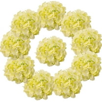 Silk Hydrangea Heads with Stems Artificial Flowers Heads for Home Wedding Decor,Pack of 10 (Sky Blue)