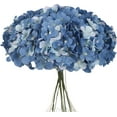 thumbnail image 1 of Silk Hydrangea Heads with Stems Artificial Flowers Heads for Home Wedding Decor,Pack of 10 (Sky Blue), 1 of 5