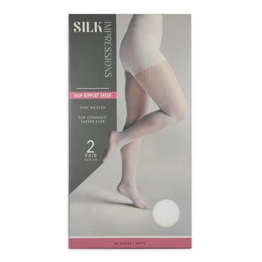 Silk Impressions Sheer Support Pantyhose, 40 Denier Semi-Sheer, 2-pack, Sizes S to 3XL
