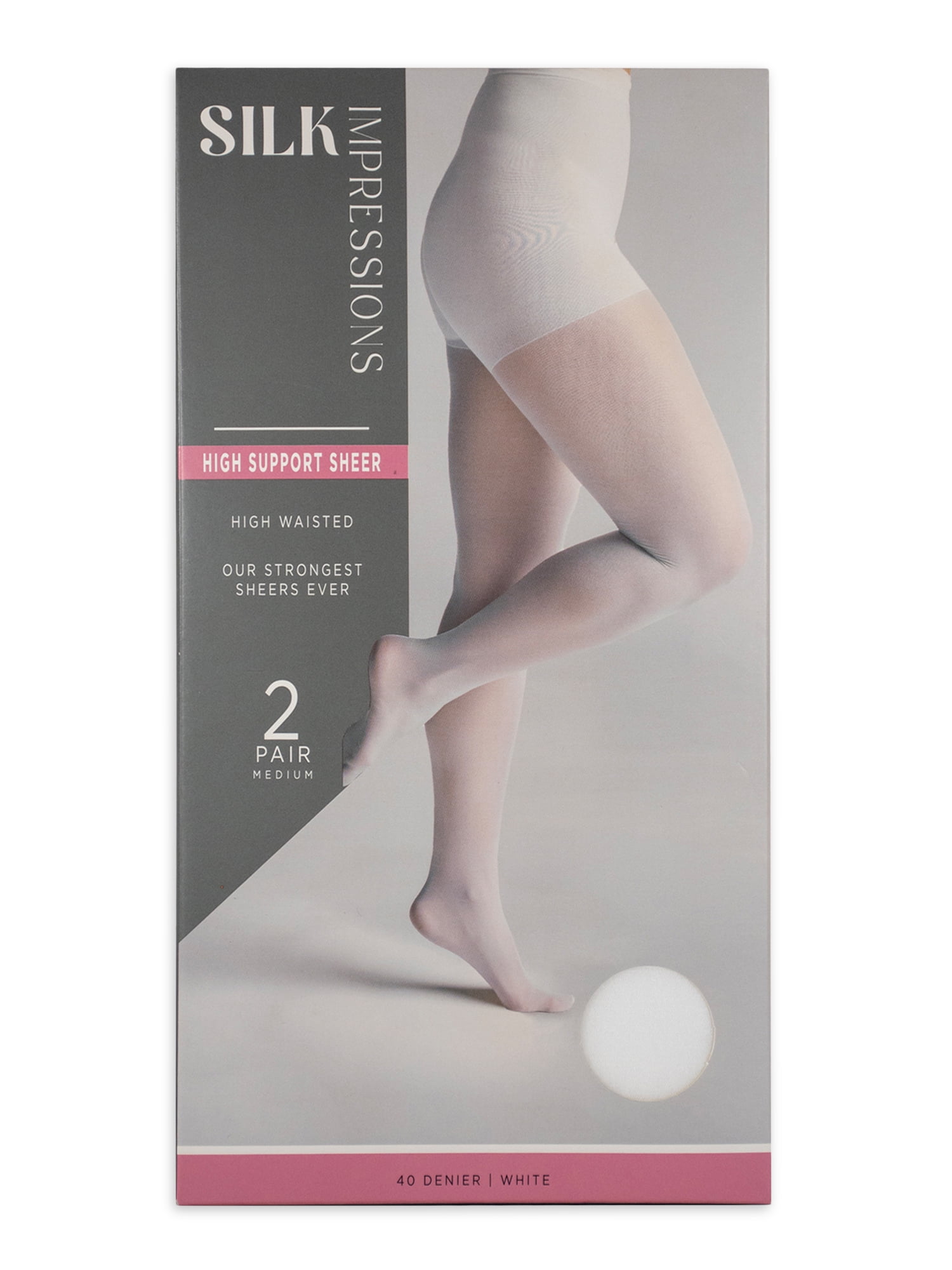 40 Denier Sheer Support Pantyhose for Women, Sizes S-3XL, 2-Pack
