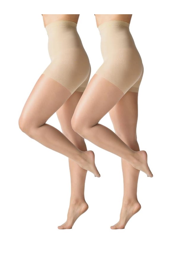 Women's Sheer Support Pantyhose, 20 Denier Sheer, 2-Pack, Sizes S-3XL