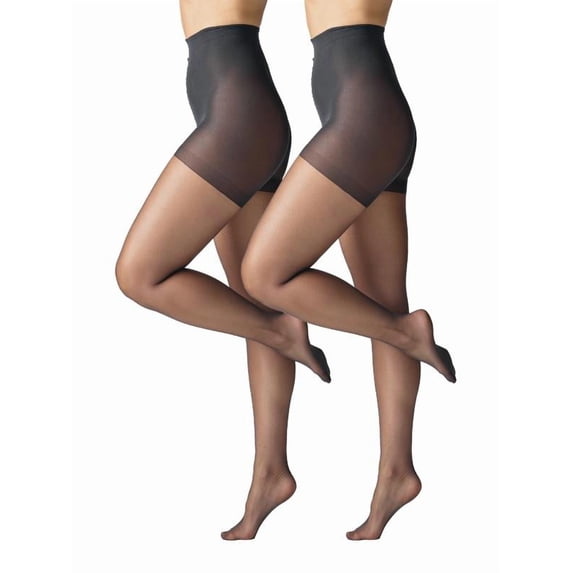 Silk Impressions Women's Sheer Support Pantyhose, 20 Denier Sheer, 2-Pack, Sizes S-3XL
