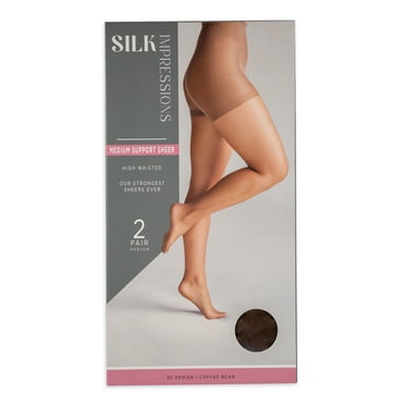 Silk Impressions Sheer Support Pantyhose, 30 Denier Sheer, 2-pack, Sizes S to 3XL