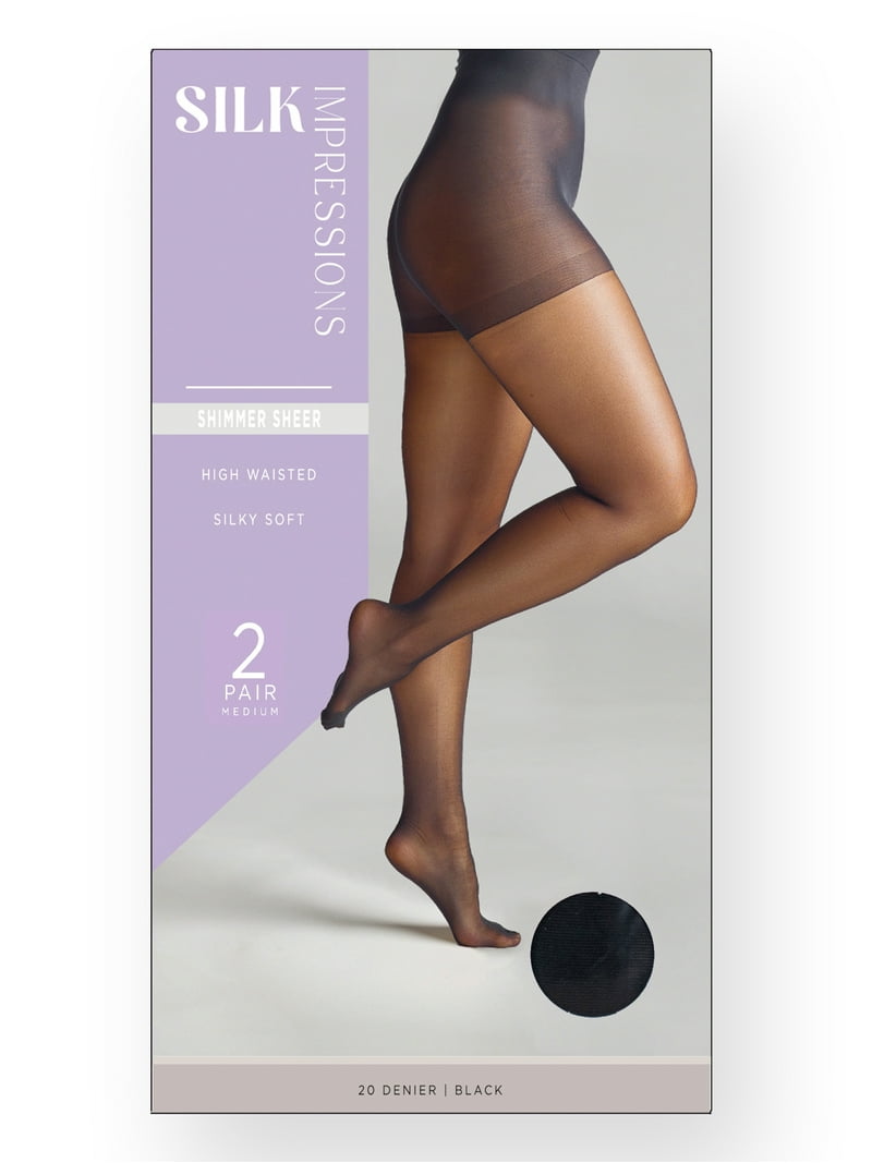 Silk Impressions Shimmer Sheer Pantyhose for Women, 20 Denier