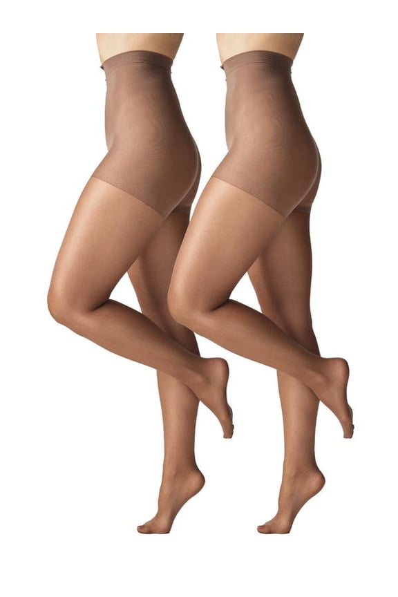 Women's Shimmer Sheer Pantyhose, 20 Denier Sheer, 2-Pack, Sizes S to 3XL