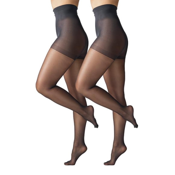 Silk Impressions Women's Shimmer Sheer Pantyhose, 20 Denier Sheer, 2-Pack, Sizes S to 3XL