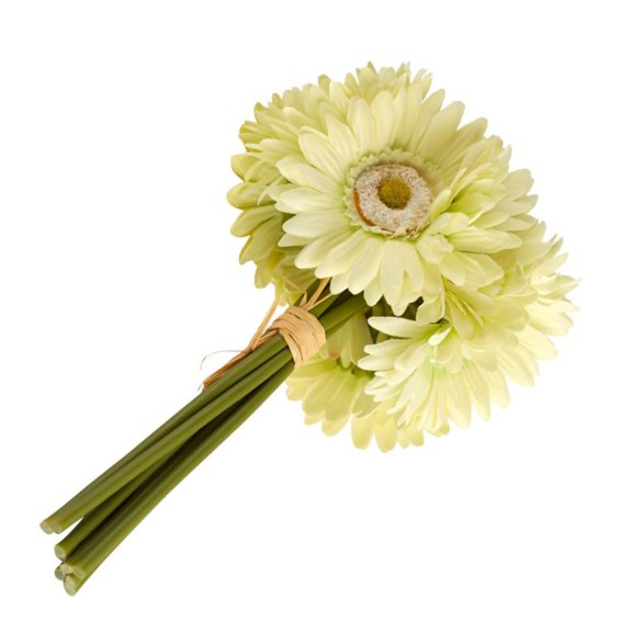 Silk Light Green Gerbera Daisy Bouquet - for Spring Decor - Factory Direct Craft