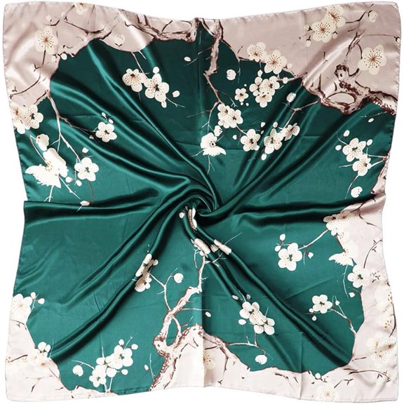 Silk Like Head Scarf for Women Satin Printed Bandana for Hair Wrapping Fashion Accessory 35 Inch Square Hair Scarf