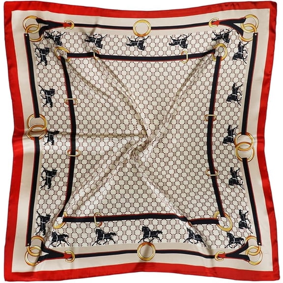 Silk Like Head Scarf for Women Satin Printed Bandana for Hair Wrapping Fashion Accessory 35 Inch Square Hair Scarf