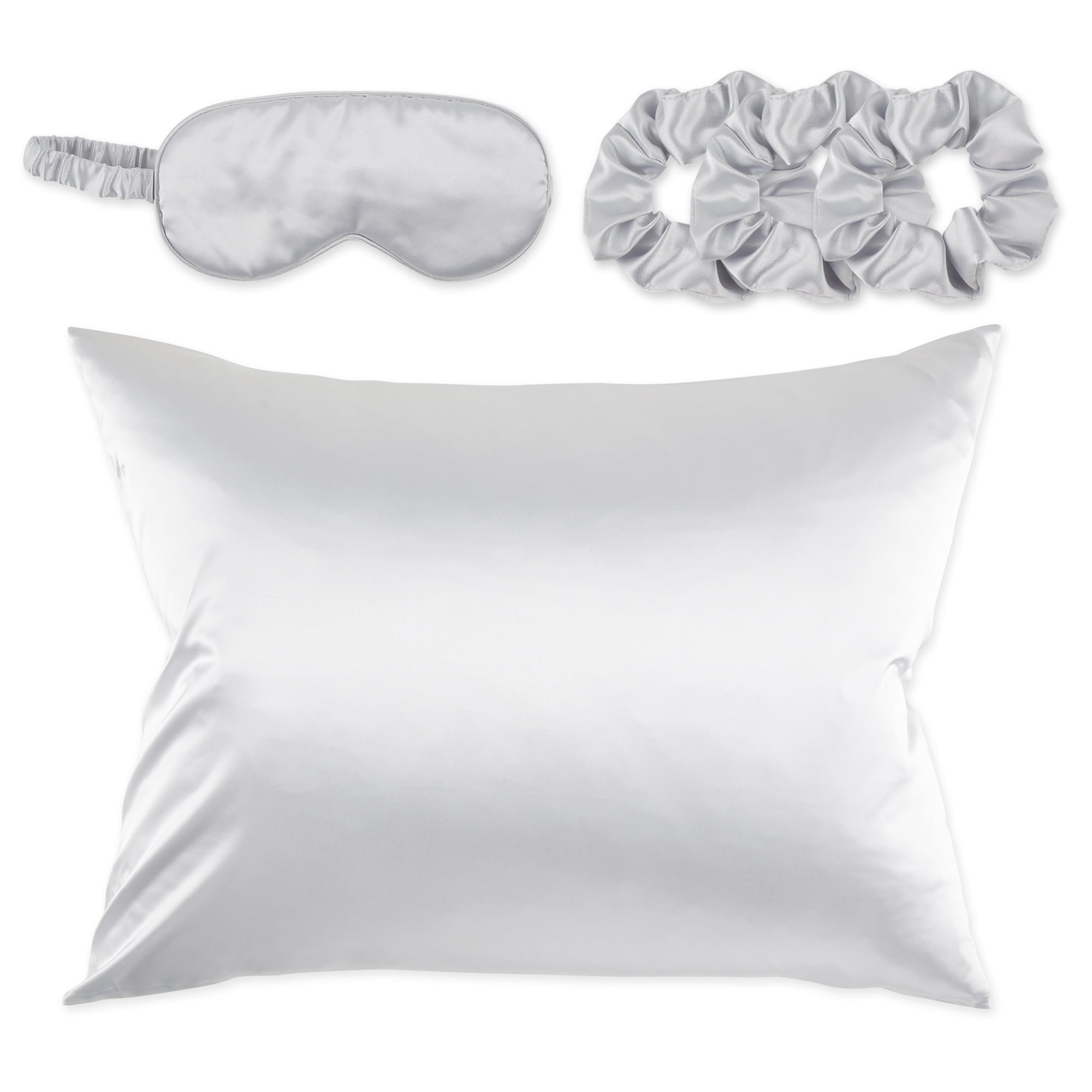 Silk-Like Satin Sleep Set - Silver