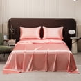 thumbnail image 1 of Silk-Like Satin Solid Color Bed Sheet - Queen Size 66x88 Inches, Washable, Wrinkle-Resistant, Fitted Design for Easy Tidy, Multiple Colors, 1 of 6