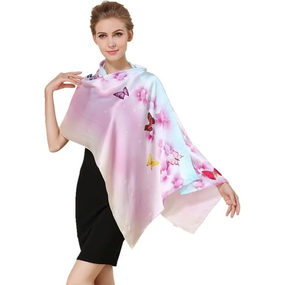 Silk Like Scarf Neck Scarves Women’s Large Square Satin Hair Scarf 21 x 21 Inches Silk Long Mulberry Scarf