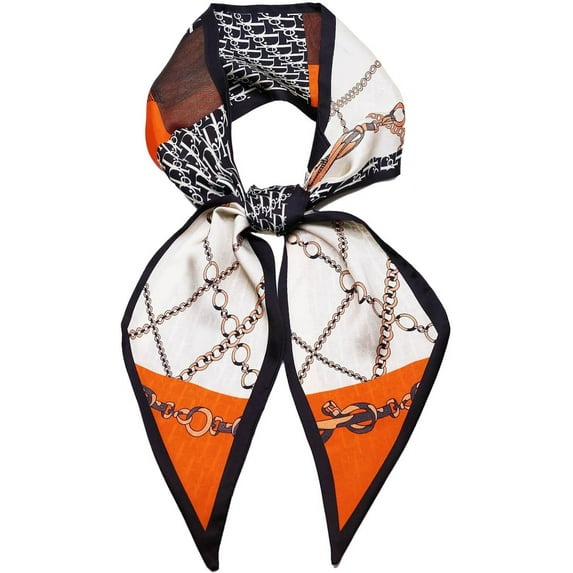 Silk Like Scarf for Women Neck Scarf Belt Satin Scarf for Hair Tie Fashion Purse Scarf for Handbag Accessories Charm