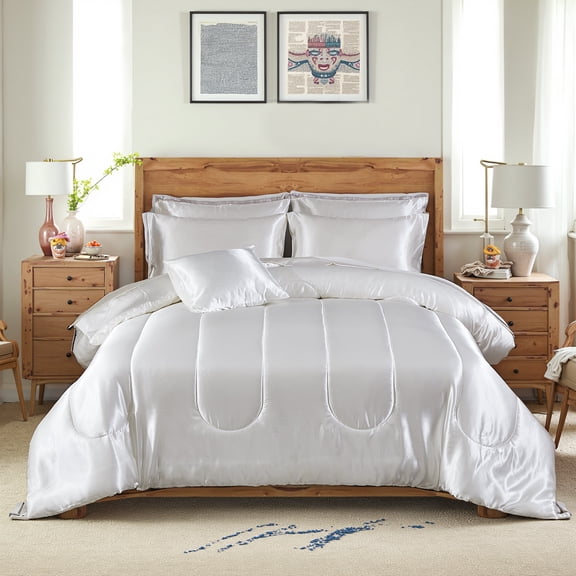 Silk Like Silky Comforter Set With Sheet Set Satin Bedding Comforter Set Hotel Silky Pattern Home Deocr Luxury Silky Comforter Set With 1 Cushion Cover 200g Microfiber Filling Soft Lightweight For Al