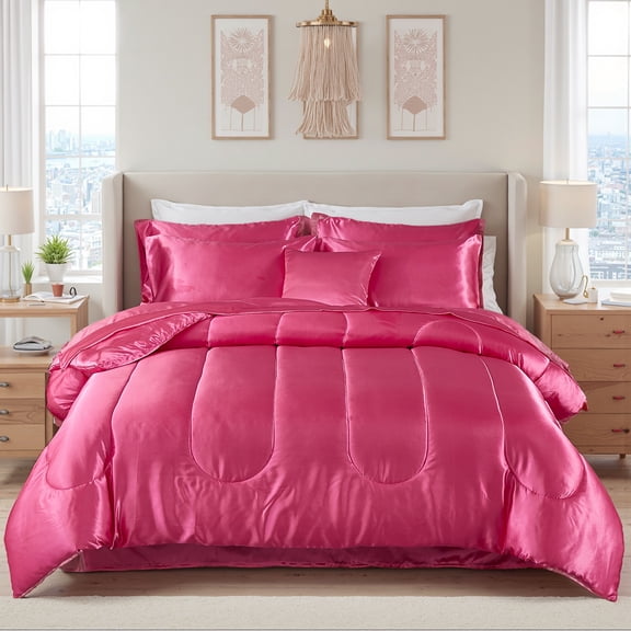Silk Like Silky Comforter Set With Sheet Set Satin Bedding Comforter Set Hotel Silky Pattern Home Deocr Luxury Silky Comforter Set With 1 Cushion Cover 200g Microfiber Filling Soft Lightweight For Al