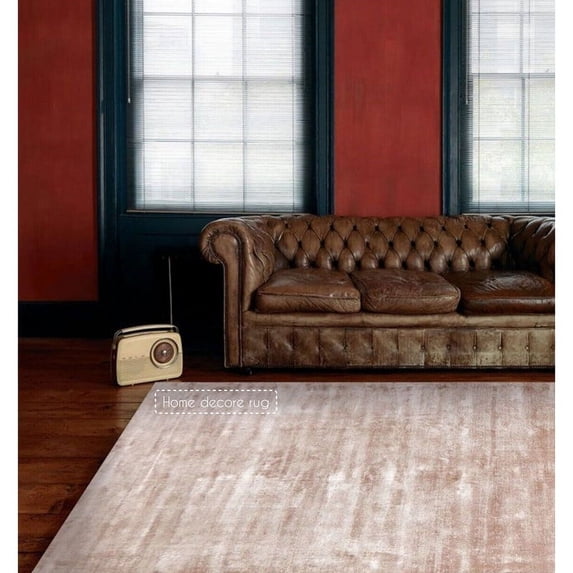 Silk Loomed Beige Rug for Bedroom Handmade Solid Viscose Area Rug Prince Carpet Palace (6'x9', 8'x10', 8'x11', 9'x12', 9'x13', 10'x14', 11'x15', 12'x15')