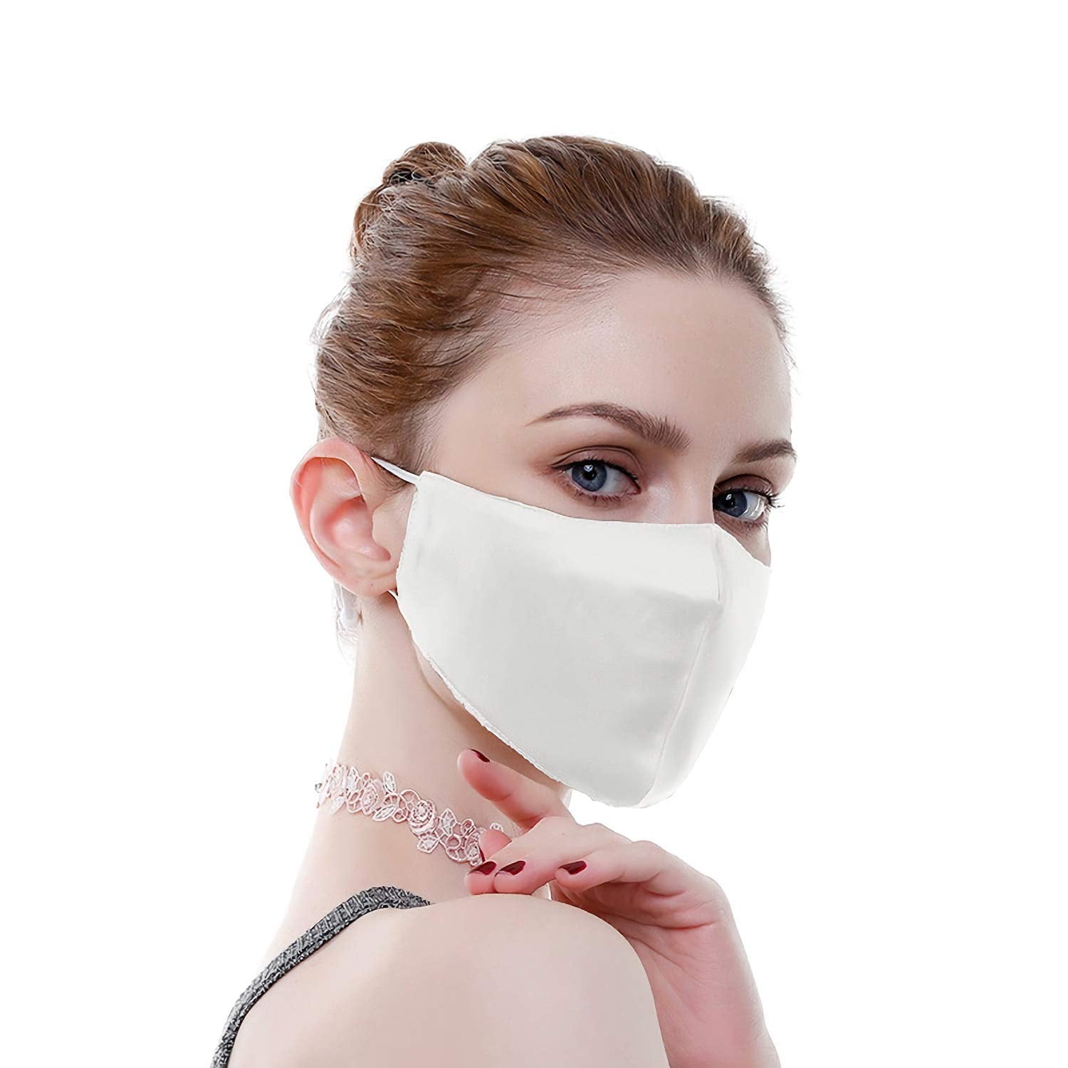 Silk Mask-Adjustable Lacing -Double Layer - - Walmart