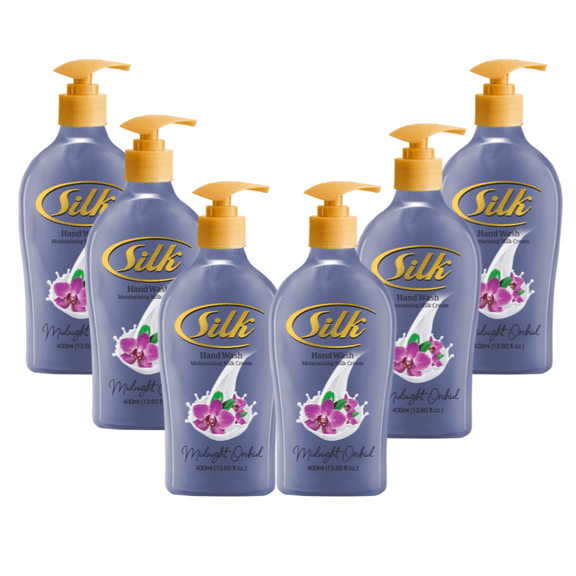 Silk Midnight Orchid Moisturizing Hand Soap, Gentle Daily Hand Wash for Soft Hands 13.6 fl oz 6 Pack
