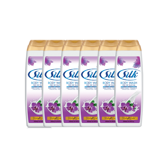 Silk Midnight Orchid Organic Body Wash Women and Men, Moisturizing Shower Gel for All Skin Types 16.9 fl oz
