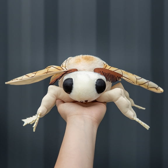 Silk Moth Plush Toy, Realistic Silk Moth Stuffed Animal Plush Toy Cute Children's Gift Decoration-Beige 25"