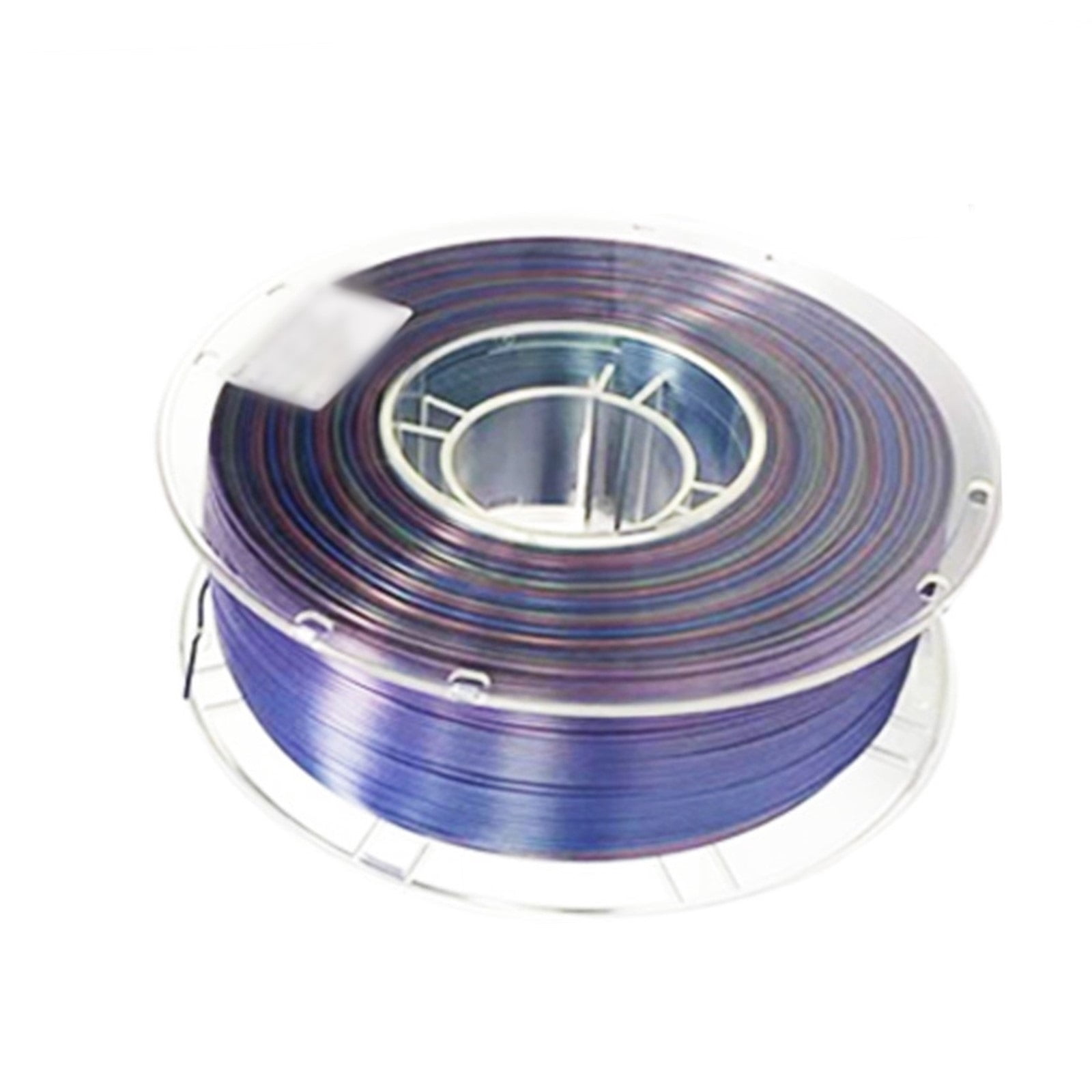 Silk Multi-color Mixing Filament for 3D Printer, Purple & Blue PLA Coil, Multicolor Like Rainbow, 1.75mm Shiny Surface, 1KG