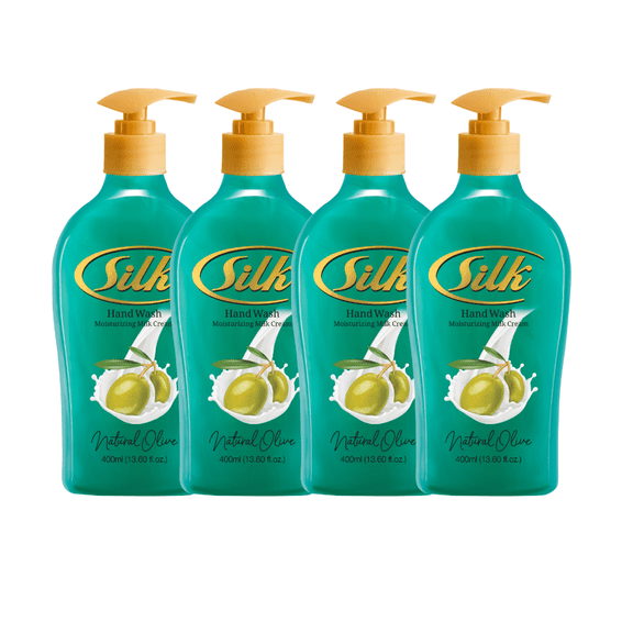 Silk Natural Olive Moisturizing Hand Soap, Gentle Daily Hand Wash for Soft Hands 13.6 fl oz 4 Pack
