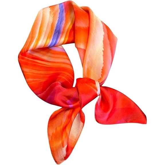 Silk Neck Scarf for Women 21"x21" - 100% Mulberry Square Scarf, Soft & Lightweight with Elegant Gift Packaging