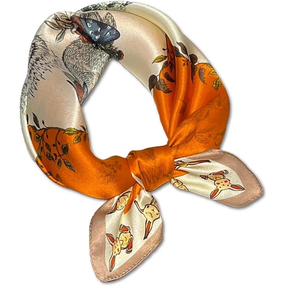 Silk Neck Scarf for Women 21"x21" - 100% Mulberry Square Scarf, Soft & Lightweight with Elegant Gift Packaging