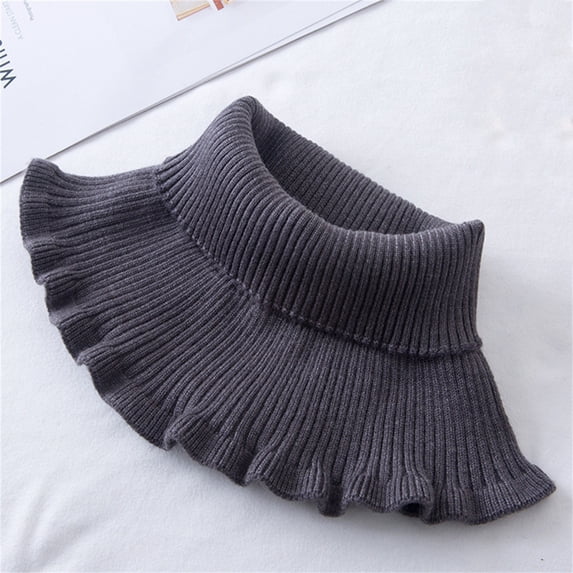 Silk Neckerchiefs Women'S Turtleneck Dickey Collar Knitted Detachable Collars Mock High Turtleneck Dickey Collar For Women Girl,Gray Polyester Scarf