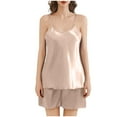 thumbnail image 1 of Silk Nightgown Satin Pajama Set for Women Silk Sleepwear for Women Set Camis Tops and Shorts Sleepwear Cami Tops and Shorts 2 Piece Pajamas Set Nightwear XXL, 1 of 4