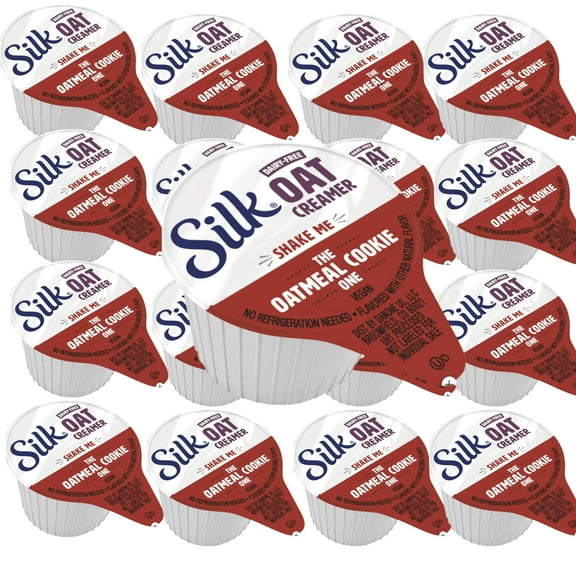 Silk Oat Creamer Cups  Oatmeal Cookie Flavor, Dairy-Free Oat Milk Coffee Creamer, Plant-Based, Non-GMO, Shelf-Stable, 25 Count (0.5 fl oz Each)