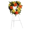 thumbnail image 1 of Silk Orange Rose & Yellow Lilly Heart on Easel - For Memorial Day & Funerals - Factory Direct Craft, 1 of 6