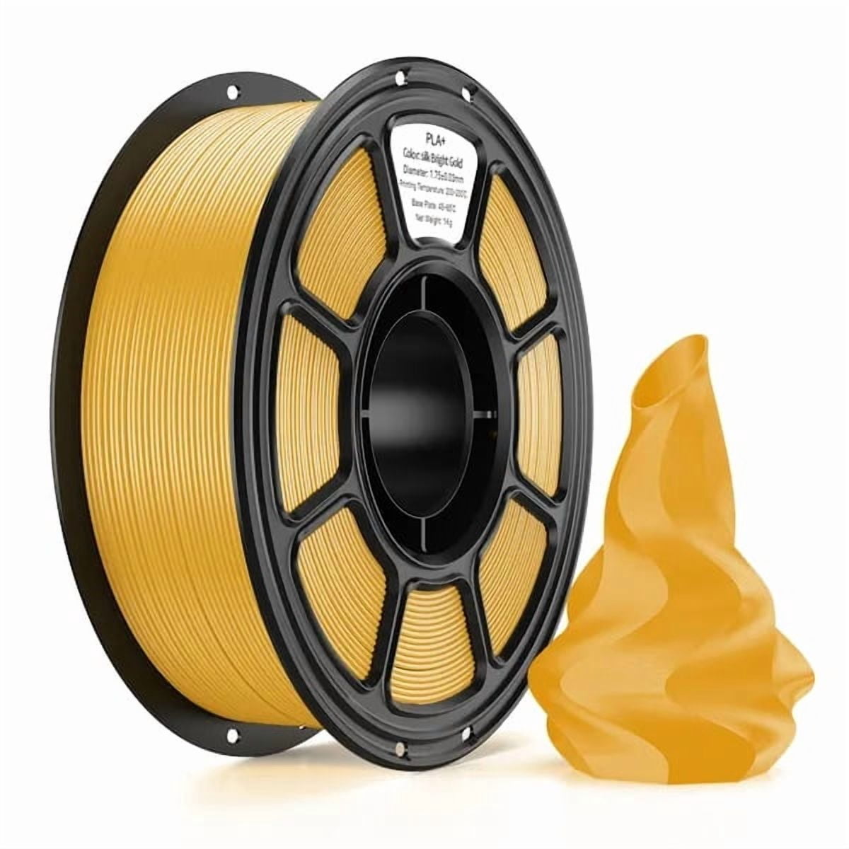 Silk PLA 3D Printer Filament 1.75mm, 1.1kg Spool, Glossy Metallic Shiny Finish, Smooth Printing Material for FDM Printers